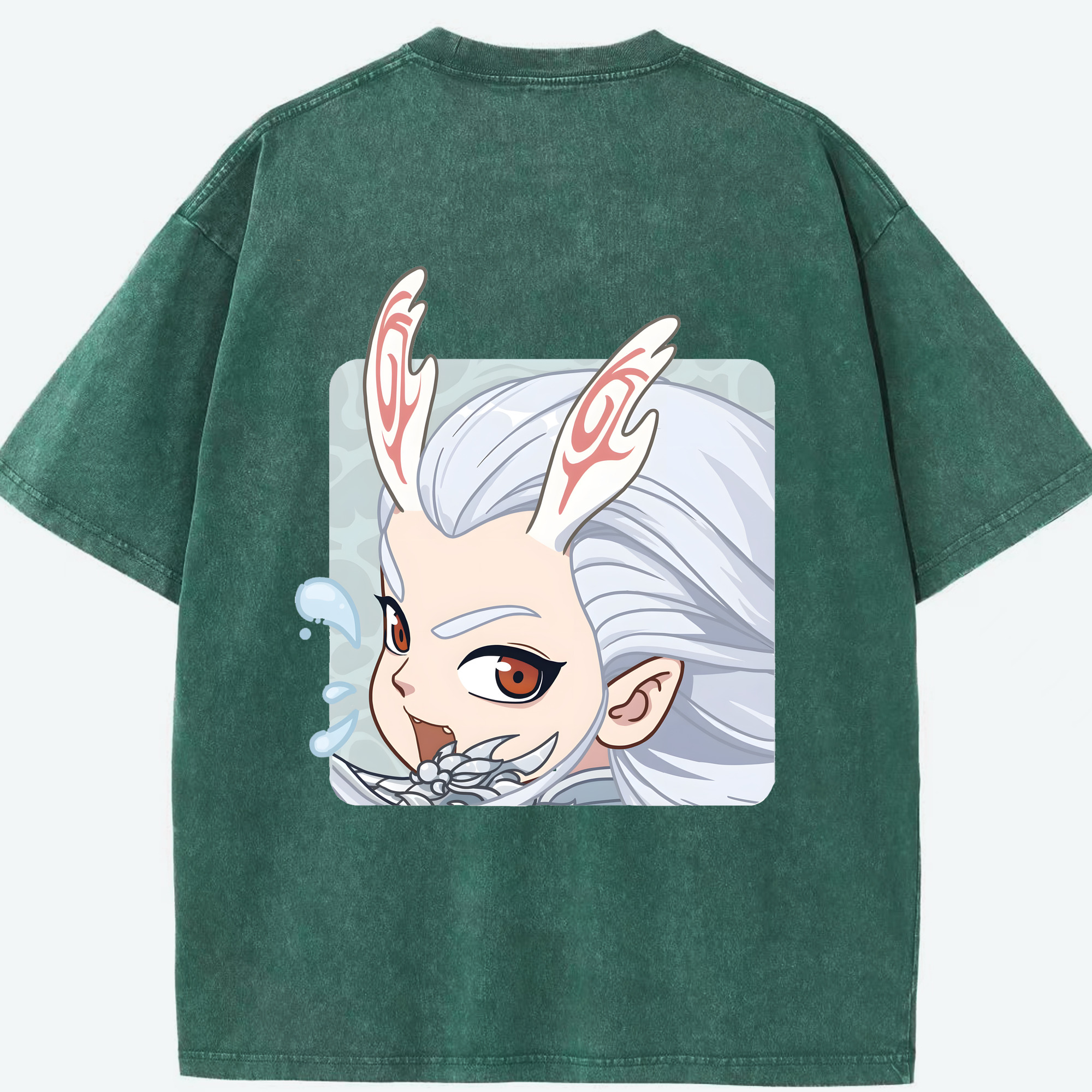 （画像用） Ne Zha 2 ナタ 魔童の大暴れ 綿100% ヴィンテージ風 半袖Tシャツ（背面プリント）